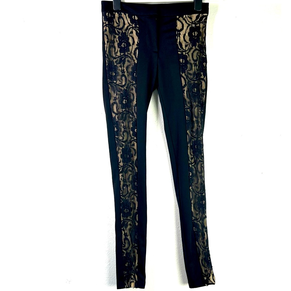 One Clothing Black Leggings with Baroque Detailing